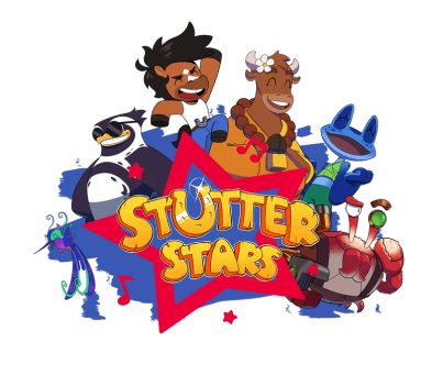 Stutter Stars logo as depicted when opening up the video game developed by SAY IT Labs