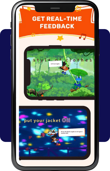 Image of Zumi from Stutter Stars swinging through the jungle and zooming in a roller coaster showing real-time feedback